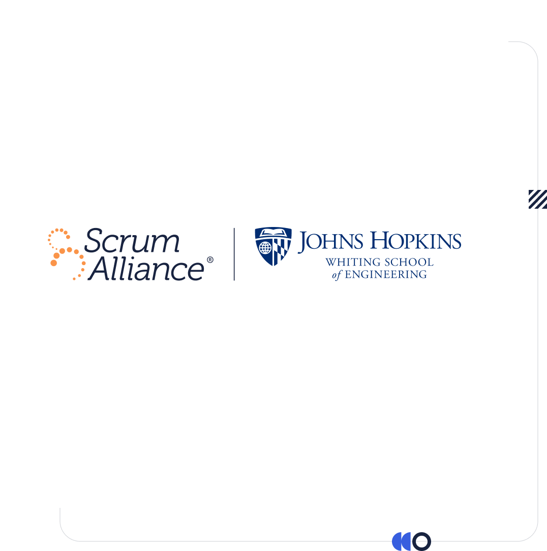 Scrum Alliance and Johns Hopkins Engineering paired logos