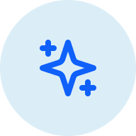 A blue icon showing stars