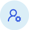 icon outline of person with gear