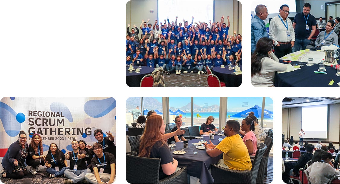 1127-x-612-Regional-Collage Photos of attendees at Regional Scrum Gatherings