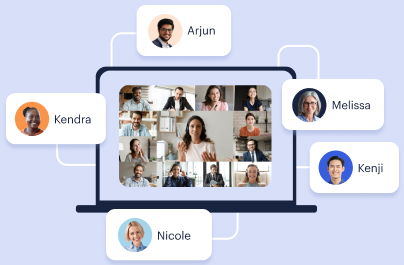 Laptop with a virtual meeting