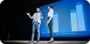 2 people giving a presentation