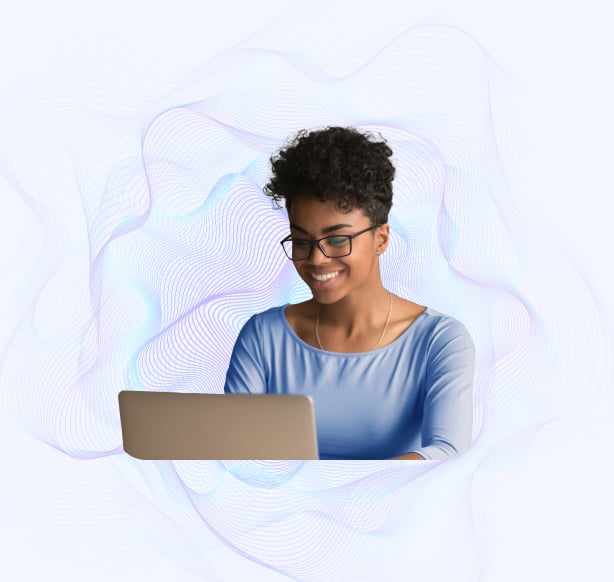 Professional studying on a laptop