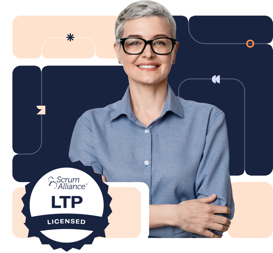 Smiling professional with LTP badge