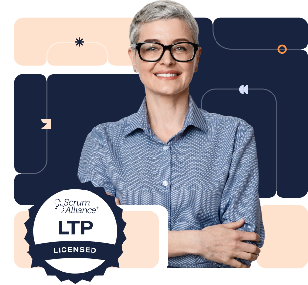 Smiling professional with LTP badge