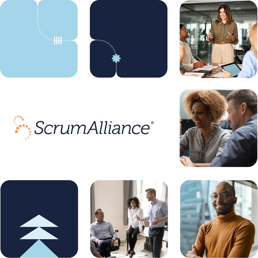 Scrum Alliance logo with images of professionals