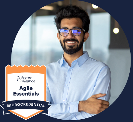 smiling professional with agile essentials microcredential