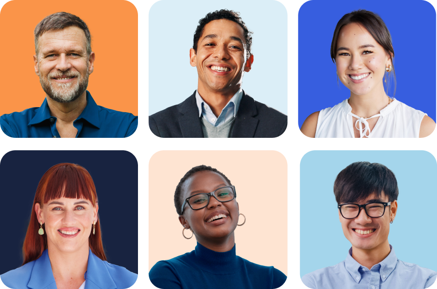 collage of six diverse professionals with different positions