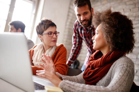 Team in a presentation meeting