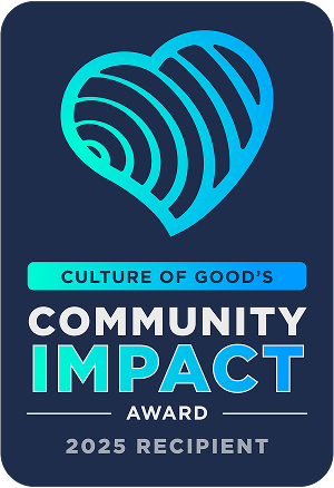 COG_CommunityImpact_2025Recipient_Logo_RGB_Blue_Vert 2 2025 Culture of Good Community Impact Award
