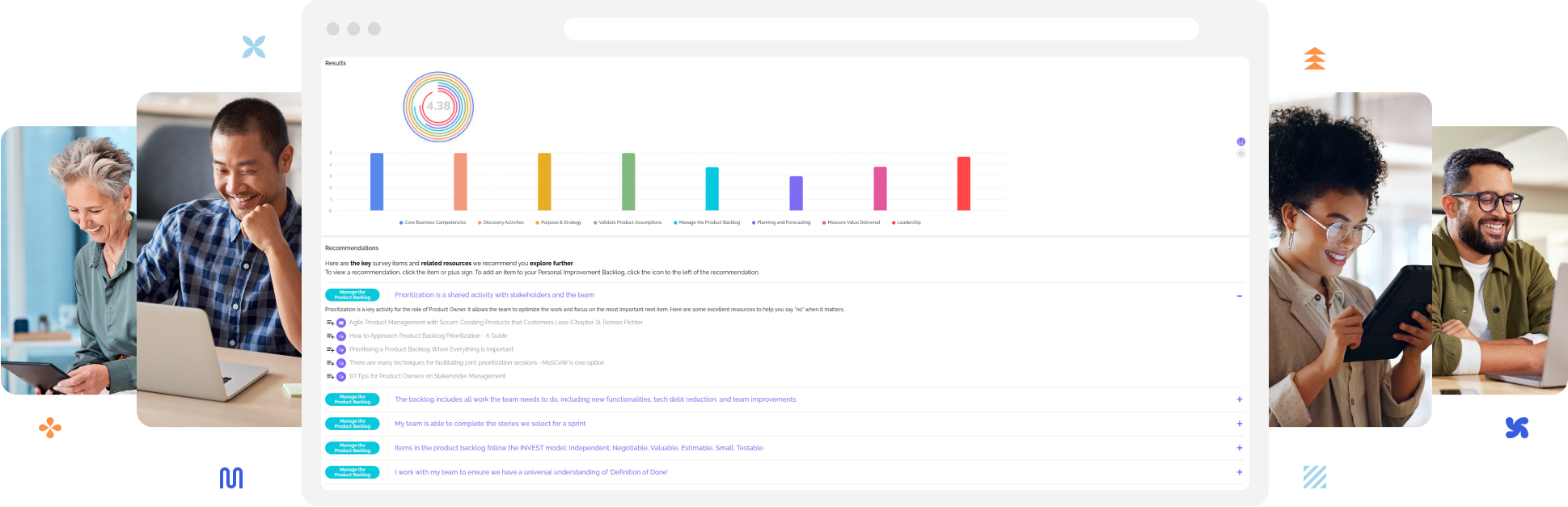 Data and surveys from continuous improvement platform