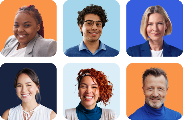 collage of professional taken headshots