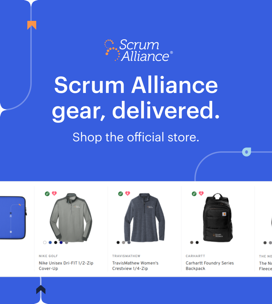 Scrum Alliance merch store promotion