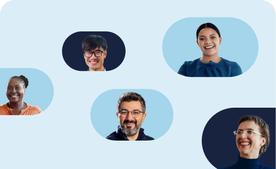 collage of smiling professionals