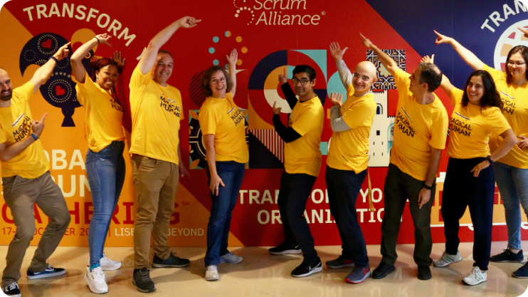Group of Scrum Alliance community members at GSGLIS22