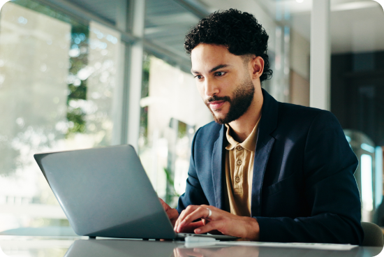 Man at a laptop