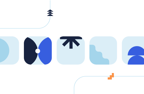 A blue Scrum Alliance illustration