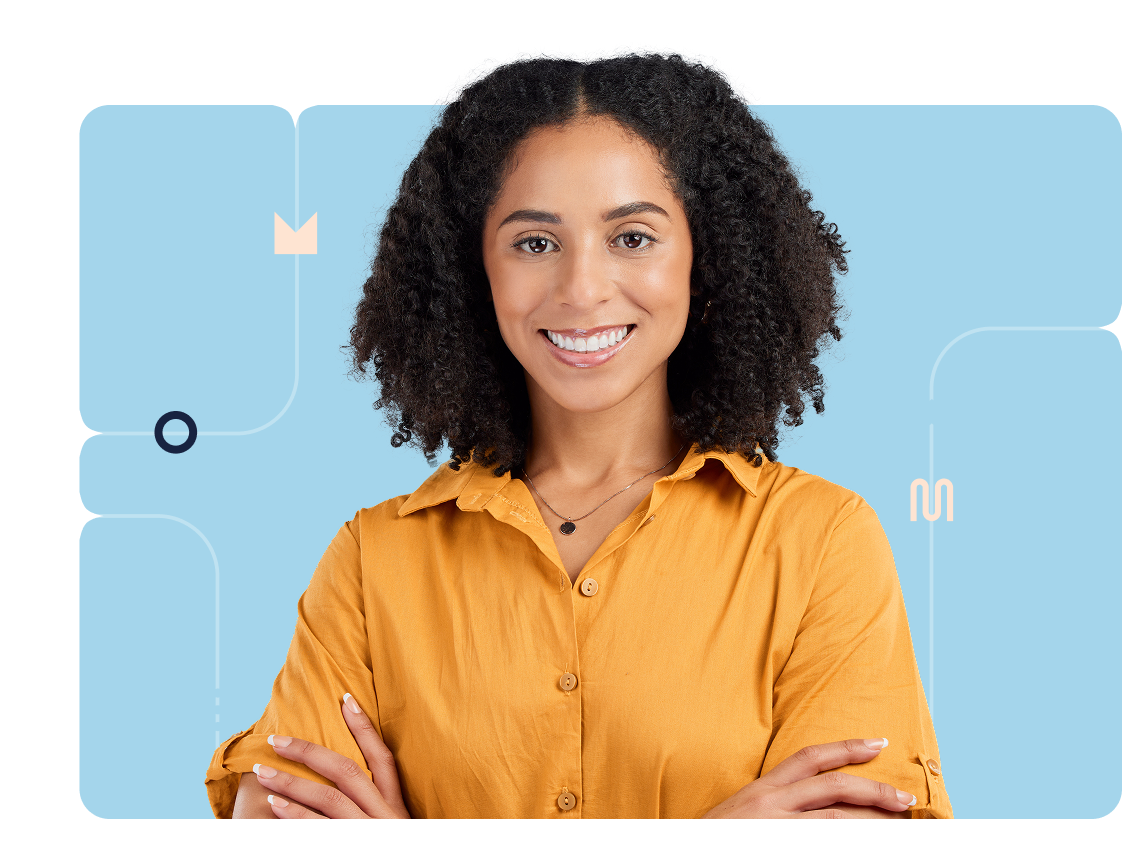 Person in an orange blouse