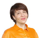 Person in an orange blouse