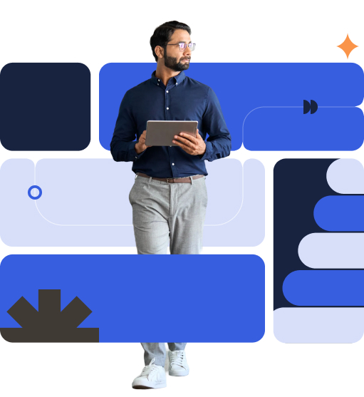 Professional holding an ipad