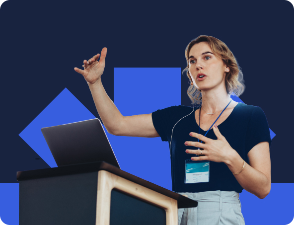 Professional giving a presentation