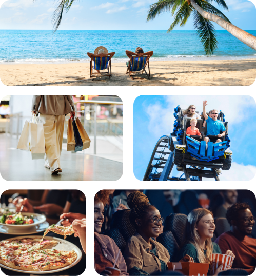 collage of images representing various discounts available