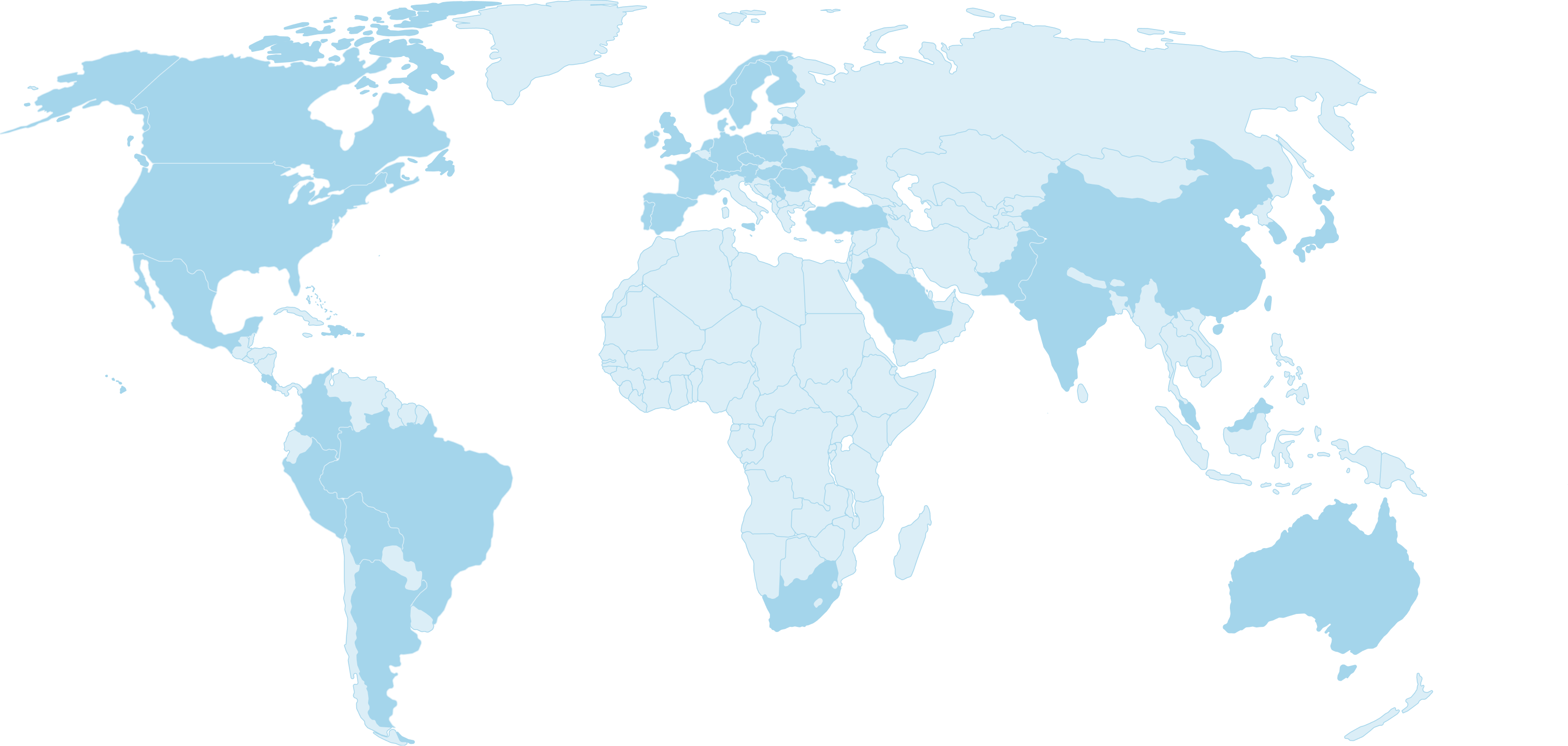 Map of the world showing all countries with Scrum Alliance certified providers