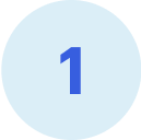 Blue number 1 inside a circle