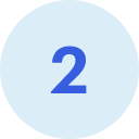Blue number 2 inside a circle