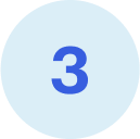 Blue number 3 inside a circle